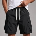 thumbnail image 6 of Ceisia Men's Quick Dry Cargo Shorts Elastic Waist Drawstring With Multi Pockets Casual Summer Beach Shorts Black XXXXL Gift, 6 of 7