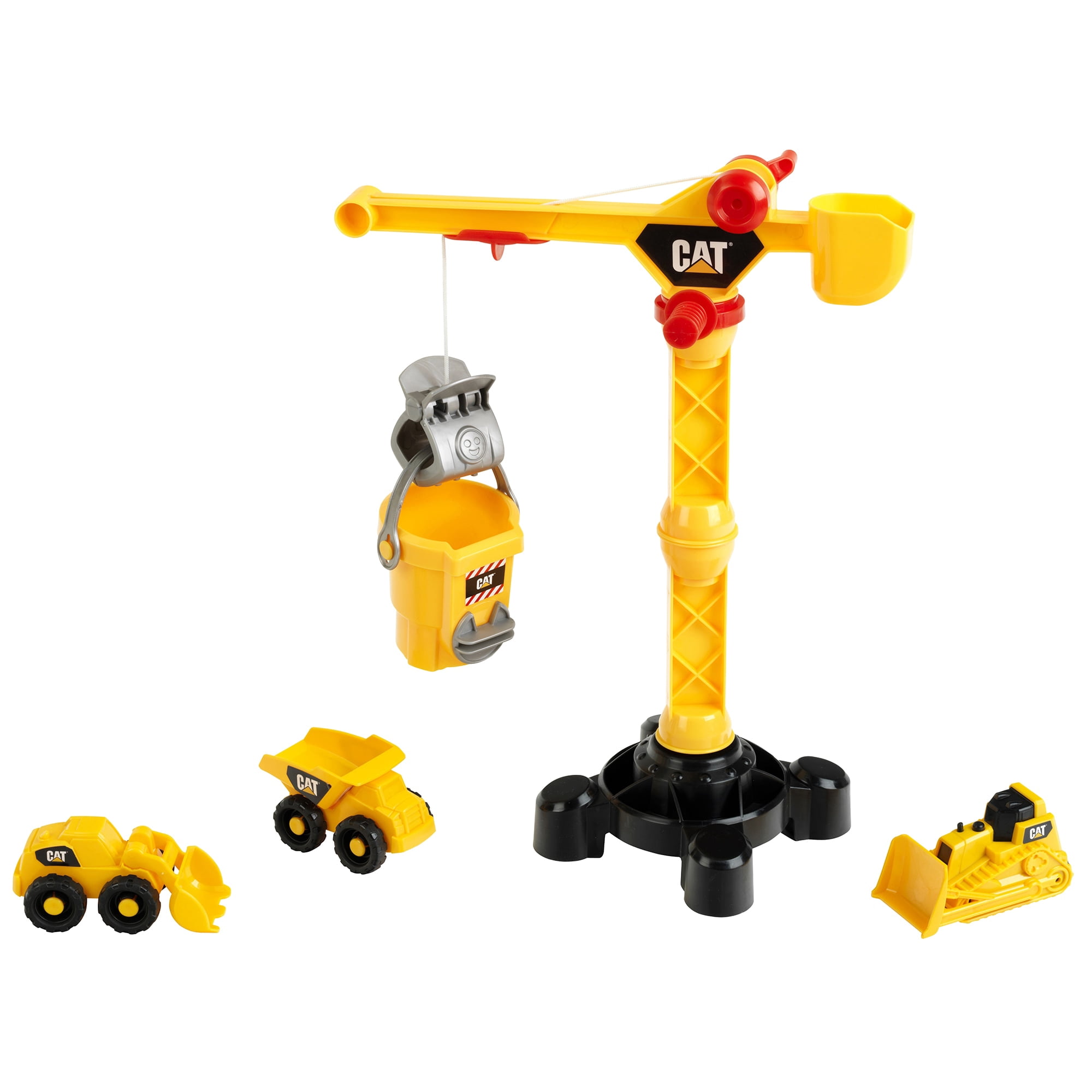CAT Caterpillar Construction Big 17" Crane & Construction Vehicles Set - Includes Crane, Bulldozer, Hauler & Loader, Klein, Toys Ages 3+