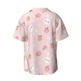 thumbnail image 5 of Uemuo Rabbit And Peach Pattern Cotton Linen Short Sleeve Shirts,Casual Lightweight Button Down Shirts,Vacation Beach Summer Tops-4X-Large, 5 of 7