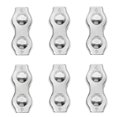 thumbnail image 1 of 6 Pieces M4 Wire Rope Clips Duplex Rope Clamp 2-Post Wire Rope Clip Pour Cordes Fixe Hanging Sun Sails, 1 of 6