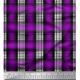 thumbnail image 1 of Soimoi Purple Satin Silk Fabric Plaid Check Print Fabric by the Yard 42 Inch Wide, 1 of 1