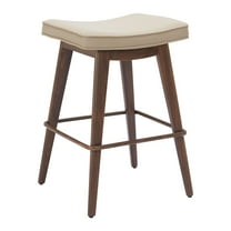 Divat Counter Stool Beige & Walnut Counter Stool, Modern Style, Plush and durable faux leather fabric, Plywood, Indoor Bar