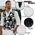 thumbnail image 6 of Yuyamidu Skull Men's V-Neck Suit Vests Size S Rose Formal Slim Fit Business Dress Vest Waistcoat with 3 Pockets for Suit or Tuxedo, 6 of 7