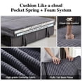 thumbnail image 4 of Vinform Sofa Bed with Pull Out Couch, 65" Convertible 3-in-1 Sleeper Sofa Bed for Living Room Small Space, Corduroy (Dark Gray), 4 of 7