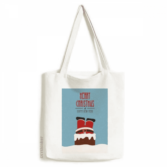 mas Santa Claus New Year Festival Tote Canvas Bag Shopping Satchel Casual Handbag