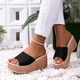 thumbnail image 5 of KEGIRLOM Women's Fashionable And Casual Summer Thick-Soled Outdoor Wedge Sandals Black 6, 5 of 7