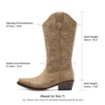 thumbnail image 2 of DREAM PAIRS Women's Western Cowboy Boots Square Toe Mid Calf Cowgirl Boots with Classic Embroidery Pull On Low Block Heel Vintage Country Boots, 2 of 9