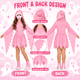 thumbnail image 5 of Salmonnus Pink Glitter Ghost Halloween Costume for Women, Hooded Ghost Costume Dress with Mask, Spooky Horror Halloween Party Cosplay Outfit for Masquerade and Themed Events, 5 of 7