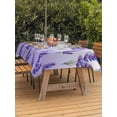 thumbnail image 3 of Outdoor Tablecloth with Umbrella Hole for Patio/Picnic/Party/Camping, Purple Lavender Waterproof Table Cloth Rectangle Table Cover Washable, Spring Watercolor Wildflower Garden Floral (60"x 84"), 3 of 8
