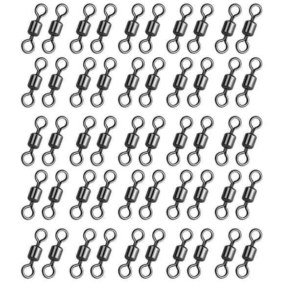 50Pcs Stainless Rolling Swivels Fishing Swivels Line Connector Barrels Swivels
