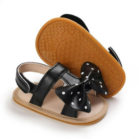 

Baby Toddler Infant Girls PU Leather Soft Open Toe Summer Sandals Flower Princess Flat Shoes