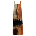 thumbnail image 6 of Stralyhd All Hallows Eve Casual Rompers Halloween Holiday Square Neck Jumpsuit Party Jumpsuits with Pockets Spooky Horror Print Long Pants Light Brown L, 6 of 6