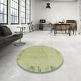 thumbnail image 4 of Ahgly Company Machine Washable Indoor Round Abstract Avocado Green Area Rugs, 8' Round, 4 of 7