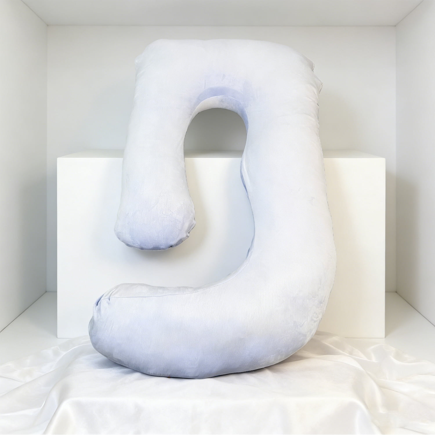 J-Shaped Pregnancy Pillow (65" x 16" x 8") - Full Body Maternity Support Pillow for Back, Hip and Belly Pain Relief, Light Purple
