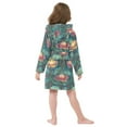 thumbnail image 4 of FORMRS Niños Bathrobe Unisex Hooded Robe Soft Plush Pajamas Sleepwear, Size 2-3T, Art Water Lilies Pattern, 4 of 7
