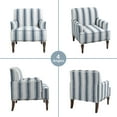 thumbnail image 5 of PIA RICCO Stripe Accent Chair Upholstered Armchair with Wood Legs Comfy Single Sofa for Living Room, Dark Blue, 5 of 5