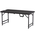 thumbnail image 1 of CoSoTower Foldable Patio Dining Table for 4, Height Adjustable Outdoor Table for Garden Lawn Backyard, Dark Grey, 1 of 7
