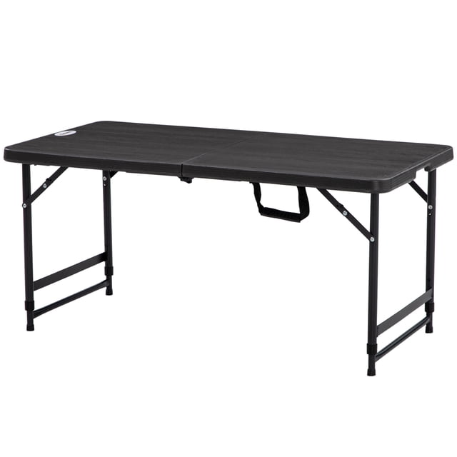 CoSoTower Foldable Patio Dining Table for 4, Height Adjustable Outdoor Table for Garden Lawn Backyard, Dark Grey