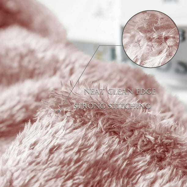 Exclusivo Mezcla Plush Fuzzy Fleece Twin Size Bed Blanket Super Soft Fluffy and Thick Blankets for Travel Bed and Couch Dusty Pink 90x66 inches Walmart Business Supplies