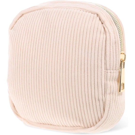 Sanitary Pad Storage Bag, Corduroy Sanitary Zipper Bag, Portable Period Bags, Tampon Bags for Teen Girls Women Ladies