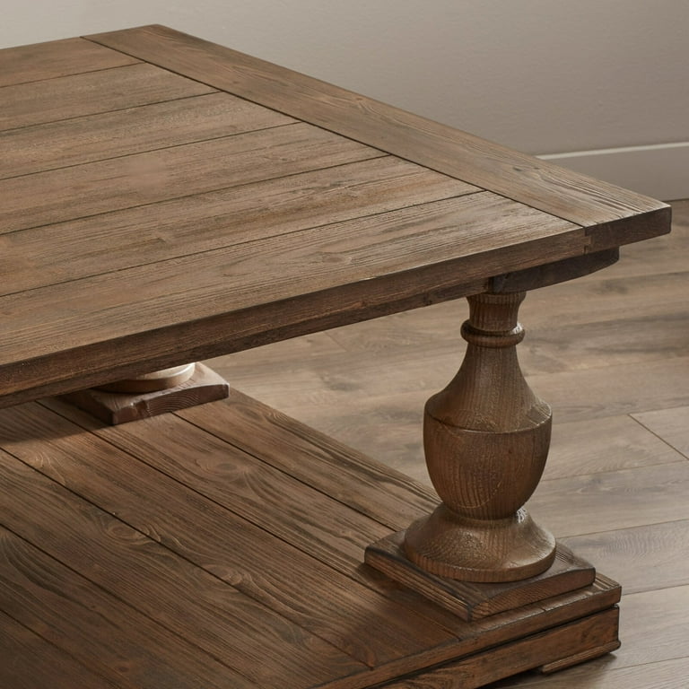 Shameka solid wood floor shelf coffee table with storage deals
