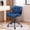 Blue-02 with Wheels, variant on PROHIKER Vanity Stool Chair with 360° Swivel Rolling Wheels, Height Adjustable Makeup Desk Chair with Back, Furry Padded Seat Accent Furniture Office Vanity Chair for Living Room, Bedroom, Gray