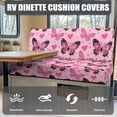 thumbnail image 4 of Yuyamidu Pink Butterfly RV Dinette Cushion Covers Heart RV Sofa Cushions Valentine's Day Camper Cushion Slipcover Furniture Covers for RV Camper Sofa, 4 of 7