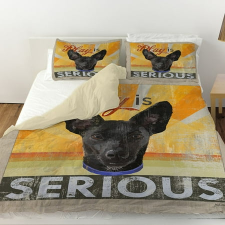 Manual Woodworkers & Weavers Dog Days - Little Black Pup Duvet Cover