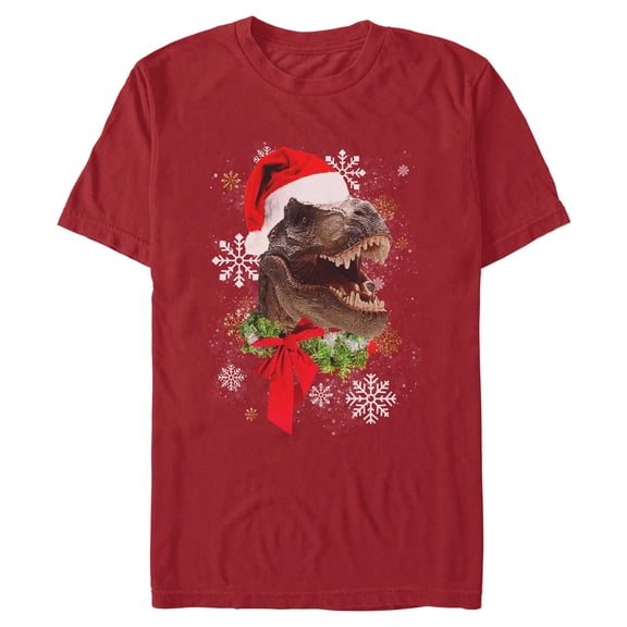 Mens Lost Gods Snowflake Holiday Rex Christmas Hat T Shirt