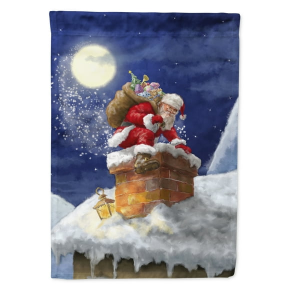 Carolines Treasures APH5479GF Christmas Santa Claus in the Chimney Flag Garden Size  Small multicolor