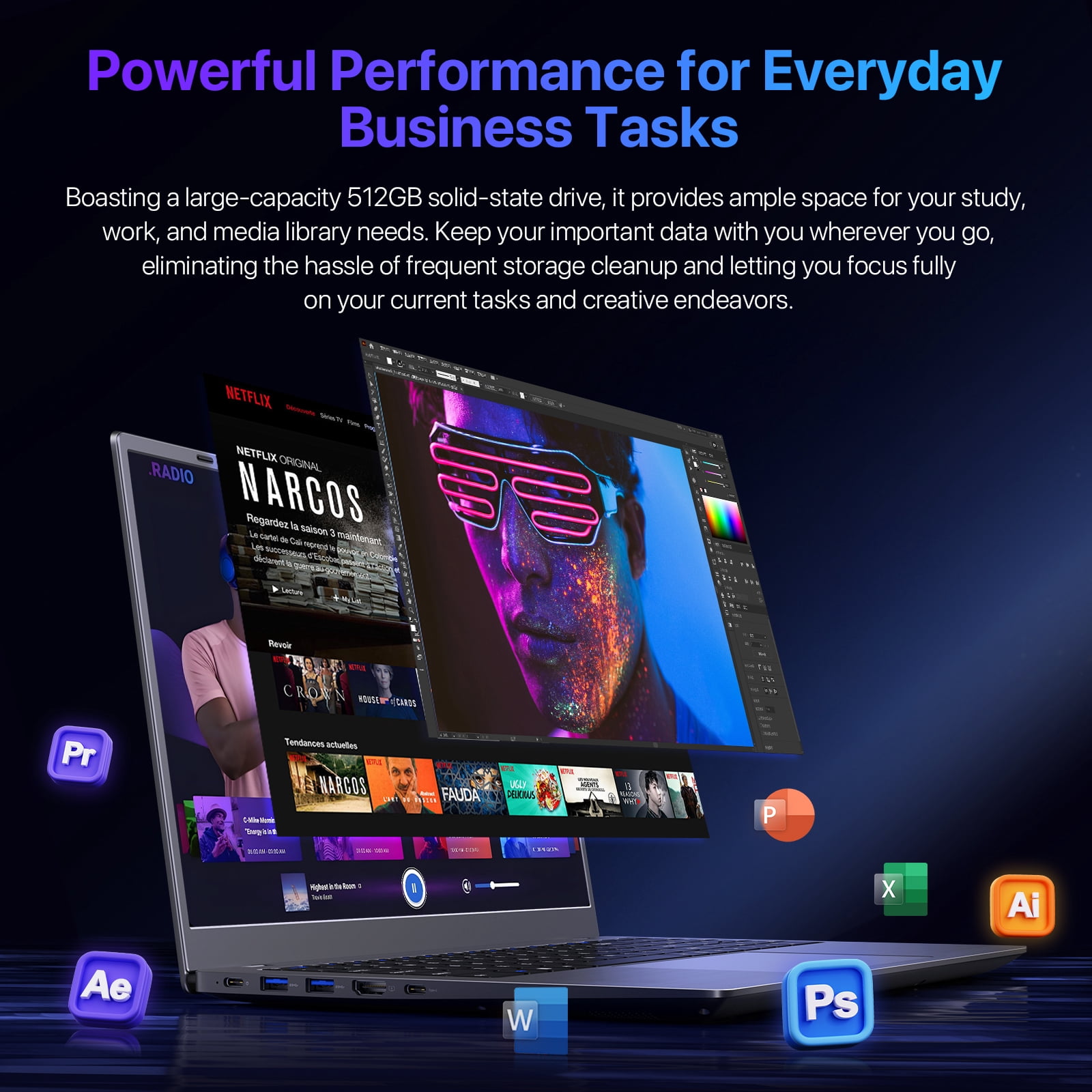 THTRO 15.6" IPS FHD Laptop Computer, 512GB SSD 16GB RAM, Intel 6500Y with 2 Cores 4 Thread, Type-C, Windows 11 Laptop for Business, Study, Office, Dark Gray, Lightweight
