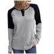 thumbnail image 1 of Tops de Mujer Blusas de Manga Larga Botón de Moda Cuello Redondo Jersey de Costura Odeerbi ODB185535, 1 of 7