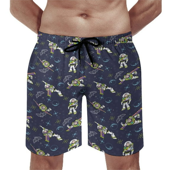 Men's Toy Story Beach Shorts Quick Dry Swim Trunks with Pockets Swim Board Shorts Swimsuit with Mesh Lining