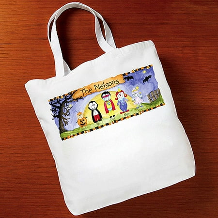 Personalized Halloween Family of Characters Tote Bag