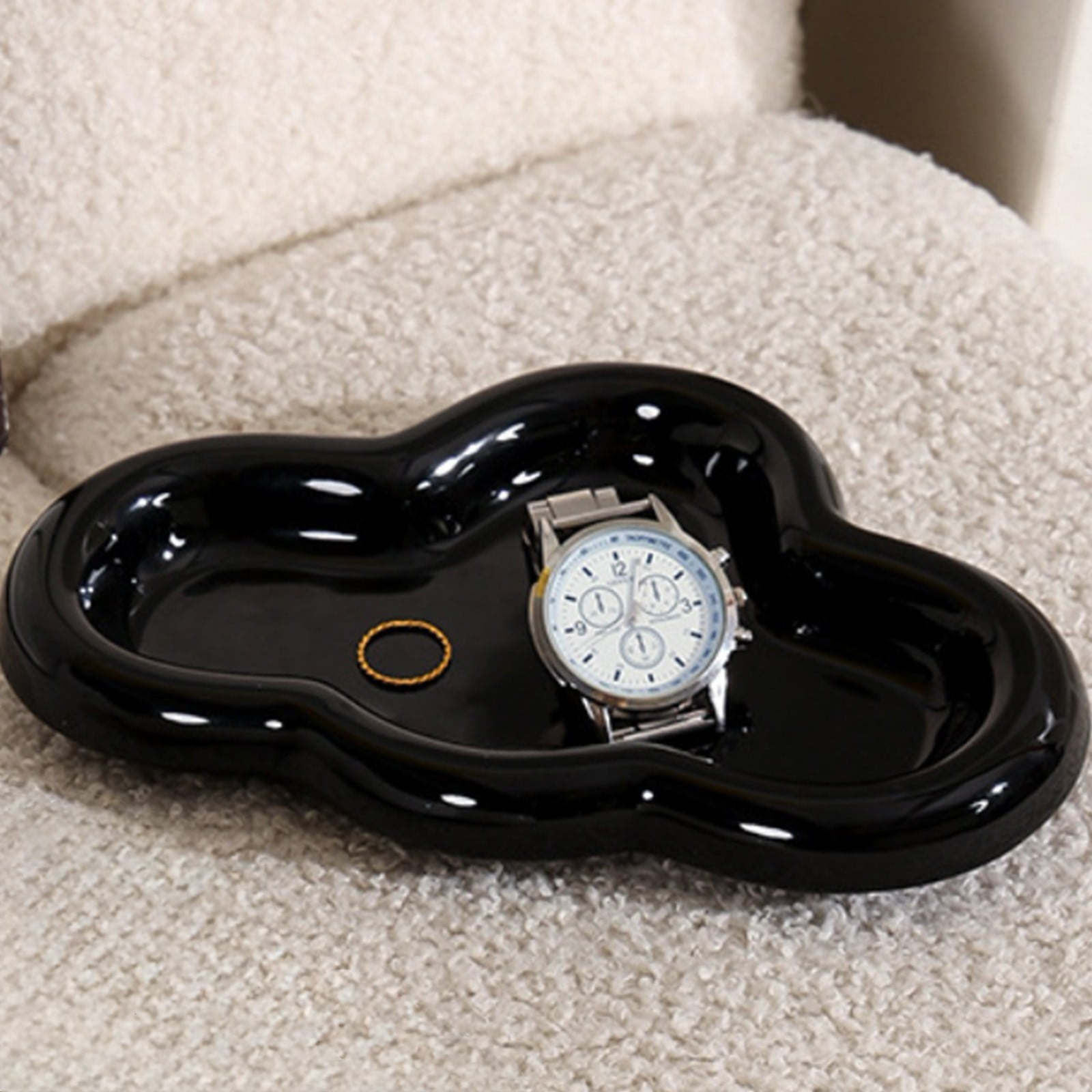 TopLLC Lovely Clouds Jewelry Storage Tray Jewelry Posing Tray Irregular Clouds Shape Ceramic Tray Jewelry Storage Tray