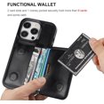 thumbnail image 4 of REQO Compatible with iPhone 15 Pro Wallet Case Credit Card Holder, Premium Leather Kickstand Flip Hidden Magnetic Clasp Durable Shockproof Protective Cover for iPhone 15 Pro 6.1 inch (Black), 4 of 7