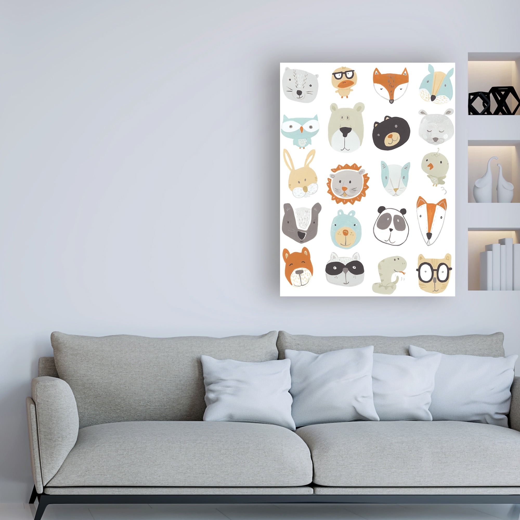 Trademark Fine Art 'Friendly Faces' Canvas Art by June Erica Vess