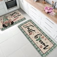 thumbnail image 2 of Spring is Here When Tulips Appear Kitchen Rugs Set of 2, Just Bloom Gnome Flower Green Plaid Polka Dot Kitchen Mats Decor, Farmhouse Floor Door Mat Home Decorations -17x29 and 17x47 Inch, 2 of 6