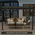thumbnail image 5 of Gymax 10x12ft Outdoor Aluminum Retractable Pergola Canopy Shelter Grape Trellis Brown, 5 of 10