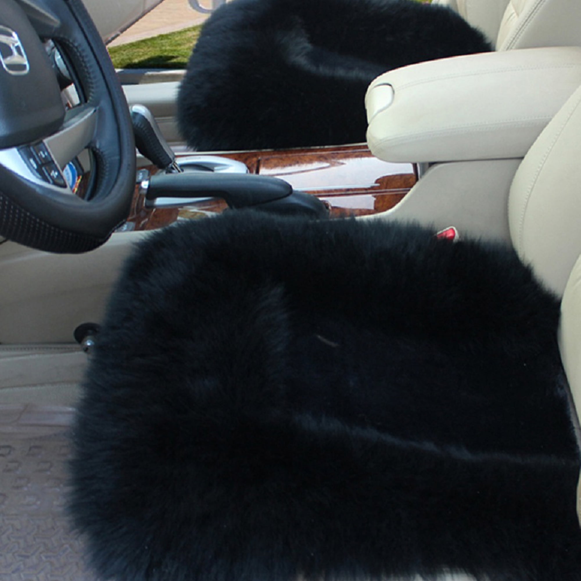 Universal Fluffy Faux Fur Single Seat Plush Car Cushion Thick Wool