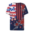 thumbnail image 5 of MEICHEN Lidies' Patriotic Tops Summer Printed Short Sleeve Blouses America 250th Anniversary Graphic Tees Casual V Neck T Shirt, 5 of 6