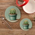 thumbnail image 2 of Cactus Trivets Potholders Cotton Braided Potholders Heat-Resistant Pads 7.09'' and 9.45'', 2 of 7