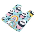 thumbnail image 2 of Toilet Rug U-Shaped Bathroom Rugs Non-Slip Soft Plush Machine Washable Contour Bath Mat Panda Cup Rainbow Leaf 24x20, 2 of 9