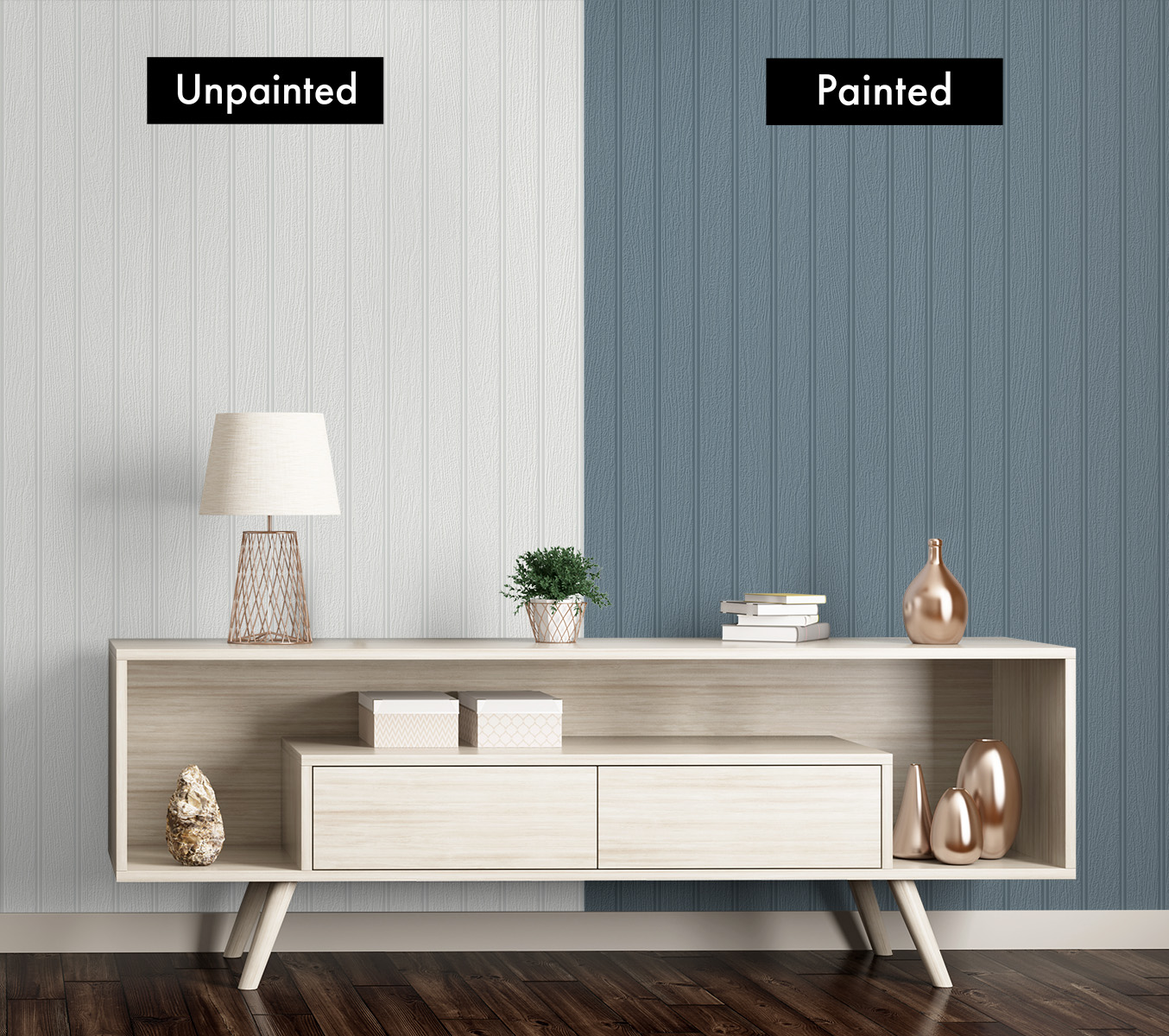 NextWall Faux Beadboard Paintable Peel and Stick Wallpaper