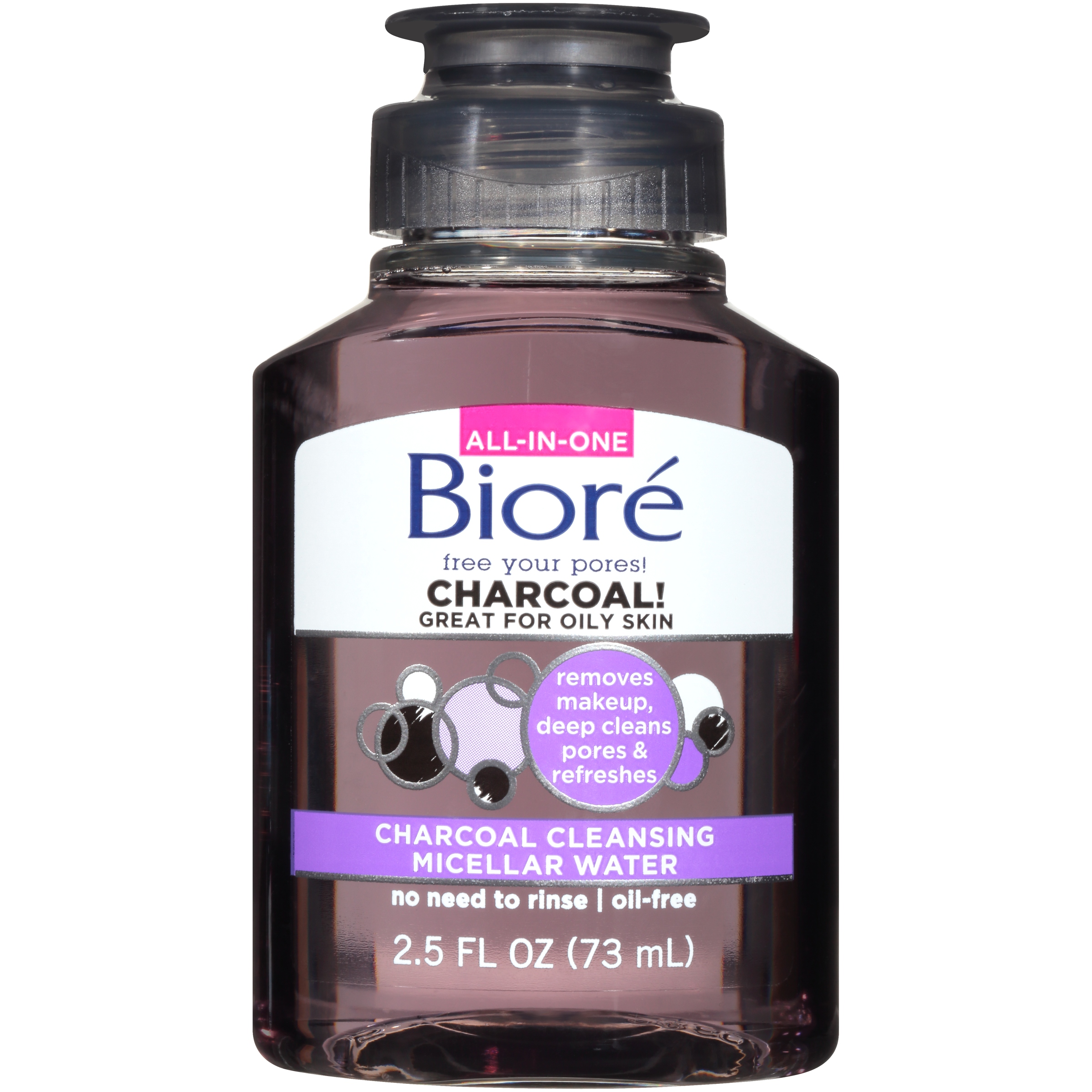 Biore Charcoal Cleansing Micellar Water 2.5 fl oz. Squeeze Bottle - Walmart.com - Walmart.com