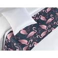 thumbnail image 3 of Exotic Bed Runner, Overlapping Digital Illustrated Flamingo on Tropical Atmosphere Back, Decorative Accent Bedding Scarf for Hotels Homes & Guest Rooms, Twin, Pale Pink Dark Sky Blue, by Ambesonne, 3 of 3