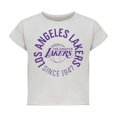 thumbnail image 2 of Women's Sportiqe Gray Los Angeles Lakers Cropped Genuine Issue Collection Alana T-Shirt, 2 of 3