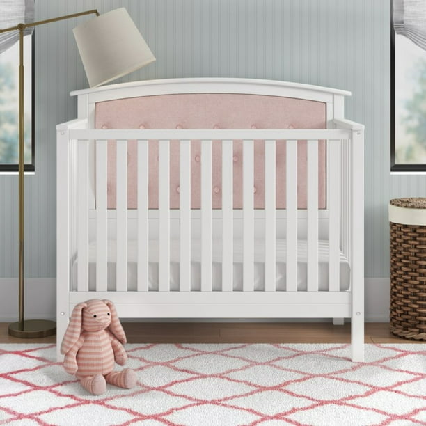 Bentley Tufted 4 In 1 Convertible Crib, Baby Crib With Upholstered Headboard