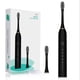 thumbnail image 2 of Cepillo de dientes eléctrico de 6 velocidades, recargable por USB, resistente al agua, con 4 cabezales para adultos y niños, color negro, 2 of 12