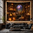 thumbnail image 6 of Magical Interior Resembling with Study Library Nook Nestled, Serene Fantasy for Plant Lovers, Indoor Plant Wall Decor, Mother'S Day Gift, Tapestry Wall Hanging for Bedroom and Dorm, 6 of 7